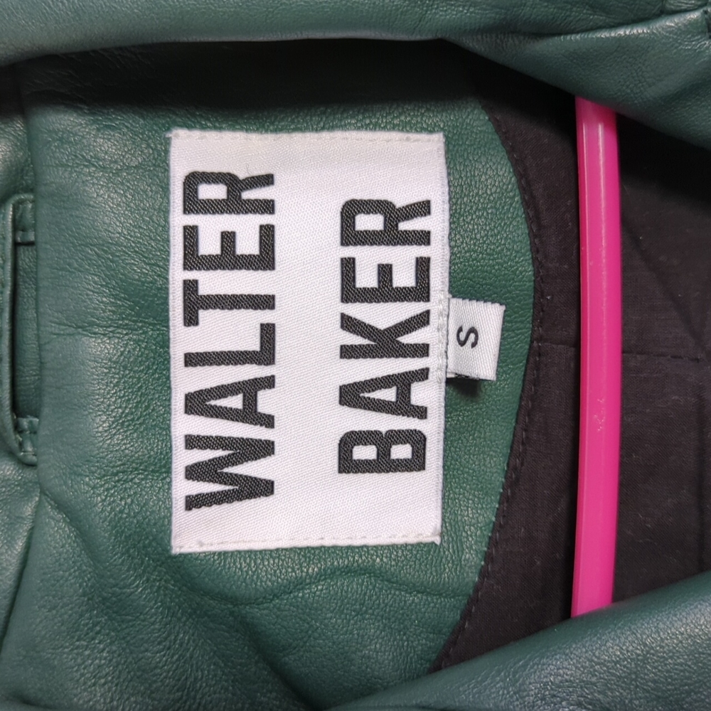 Walter Baker Bottle Green Leather Jacket S
